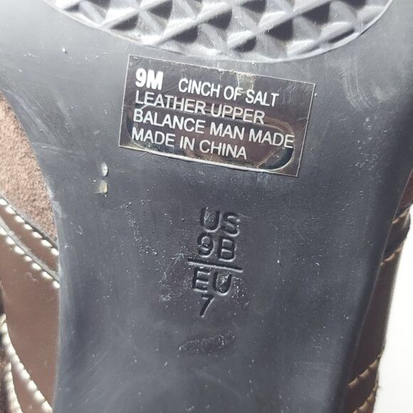 AEROSOLES Womens Mules Size 9M Brown Suede and Vegan Leather Heel Clogs Fleece - Picture 8 of 9